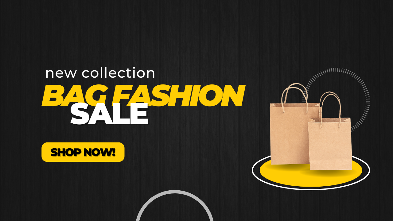 Black Yellow Bold Bag Fashion Sale Banner